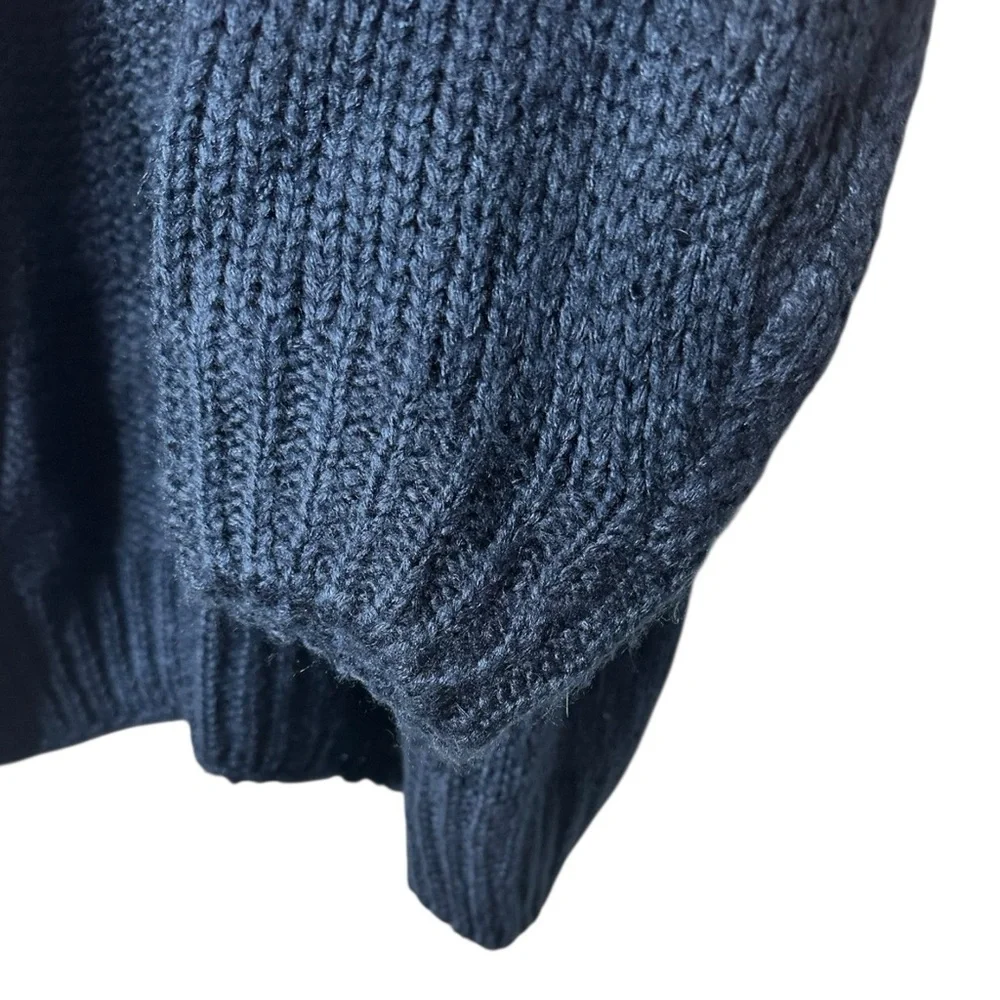 Rock & Love Women's Blue Cardigan Size Small Oversized Warm & Comfy Blue & Black - Picture 9 of 13